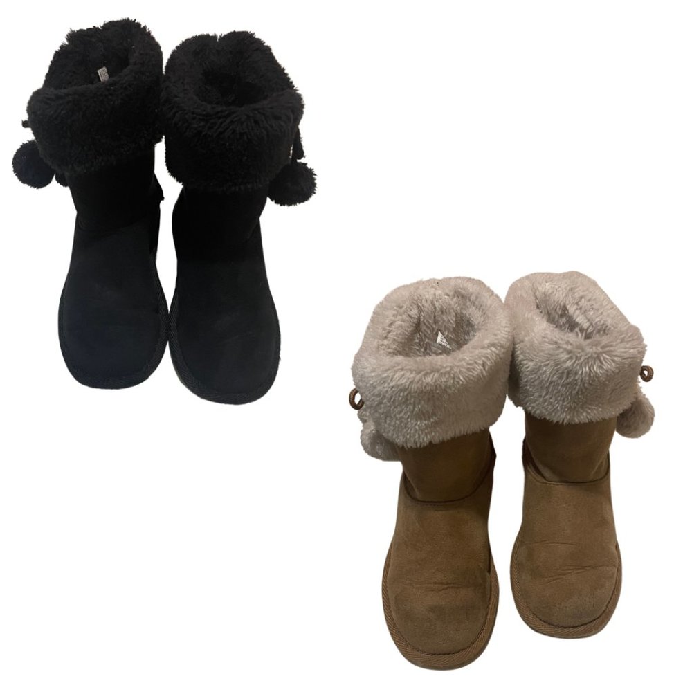 Two Pairs of Boots - Black &Brown - Youth Size 11 - One Great Price